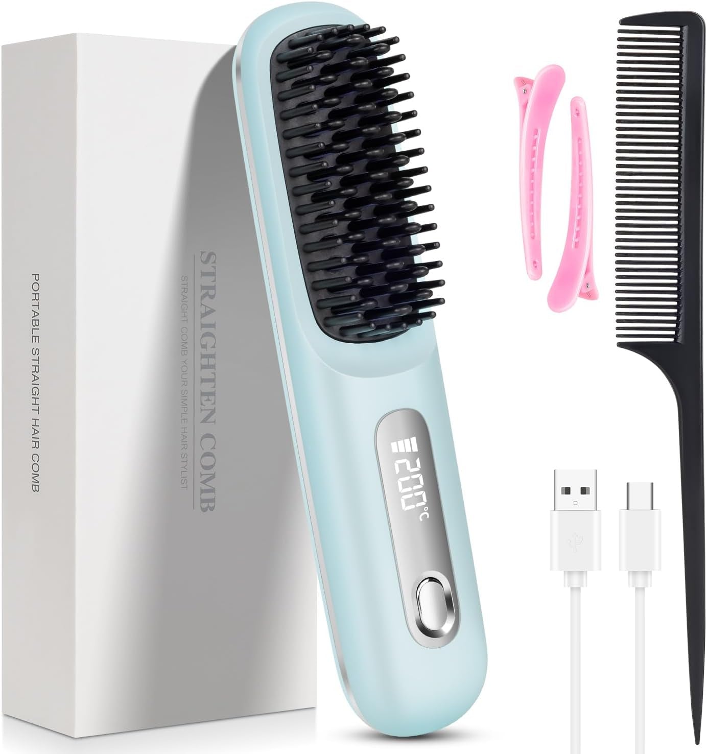 Cordless Mini Hair Straightening Brush