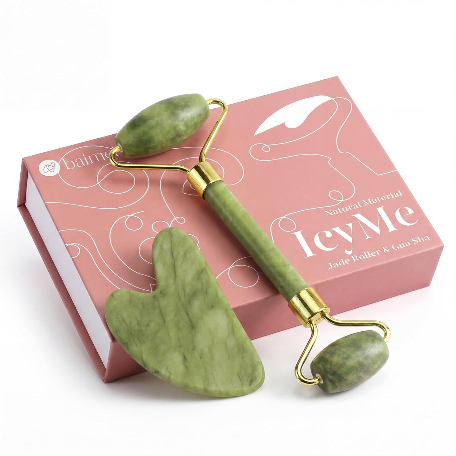 Rose Quartz Facial Roller Set