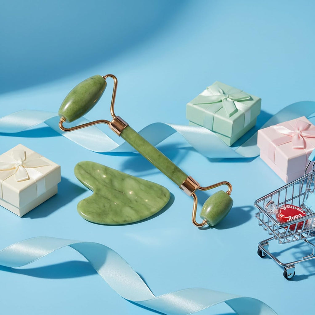 Jade Face Roller & Gua Sha Set