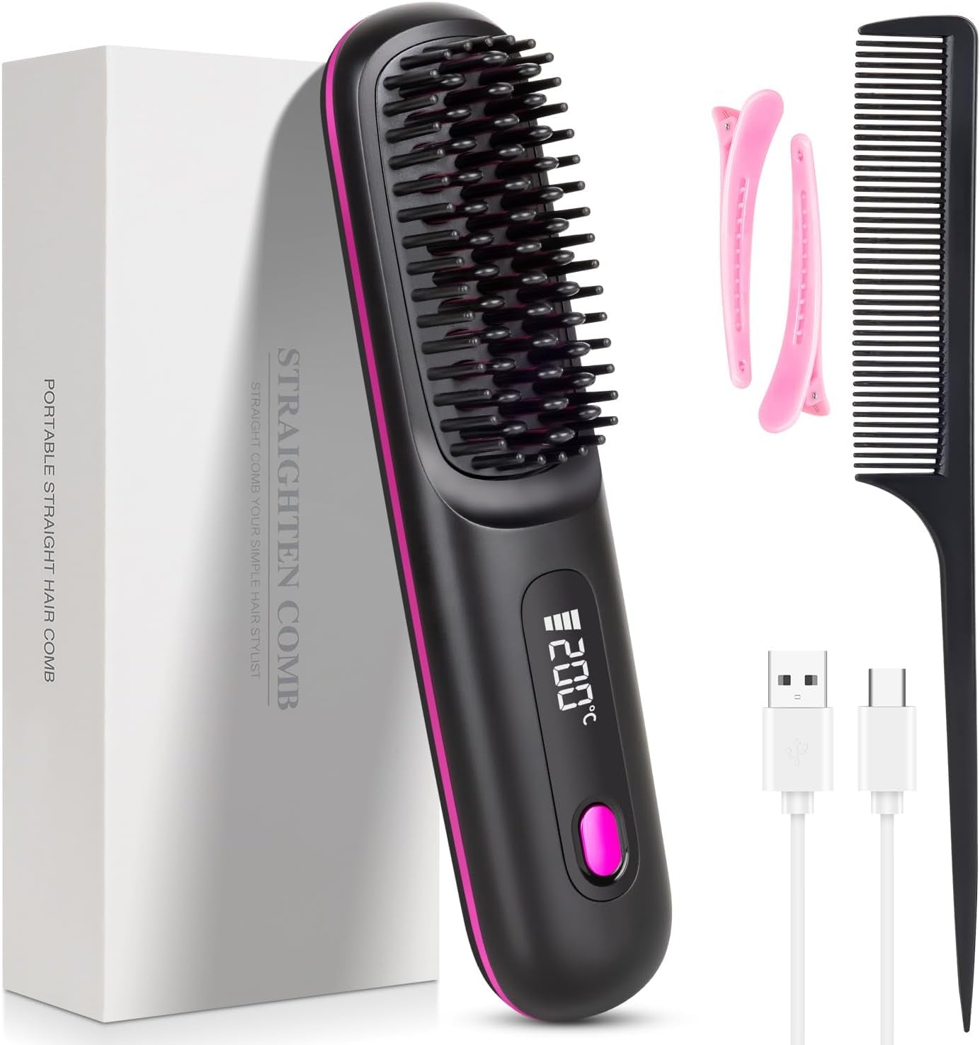 Cordless Mini Hair Straightening Brush